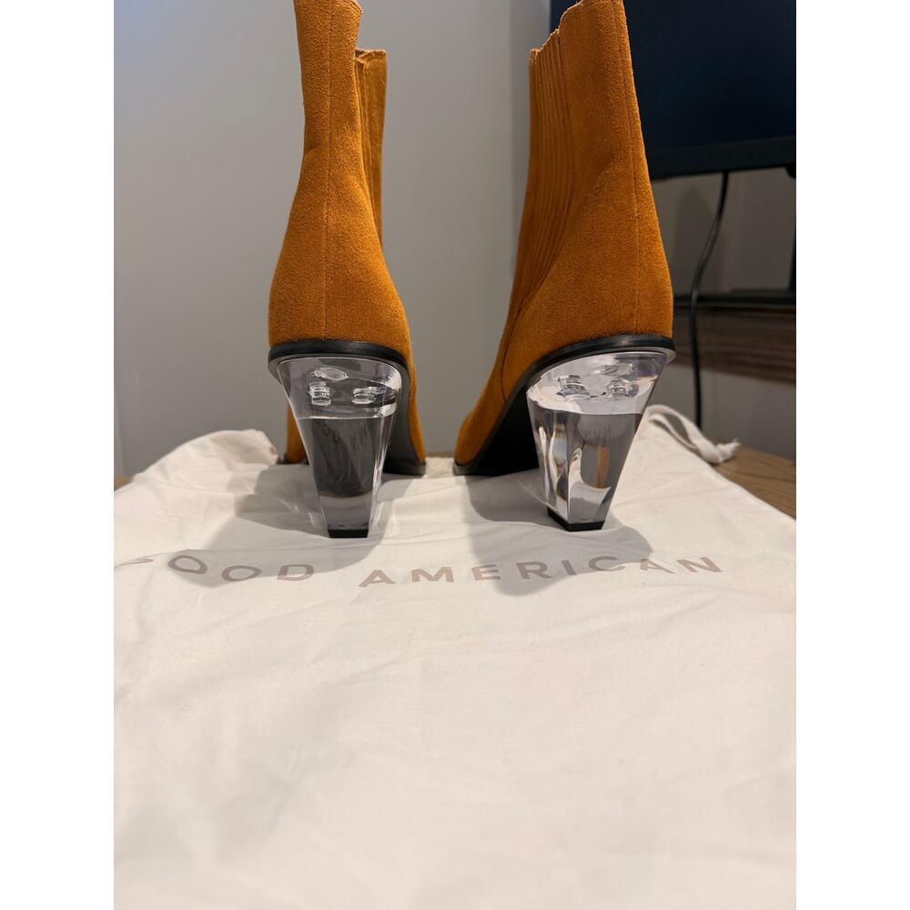 NWOT Good American CLEAR HEEL COWBOY BOOT - 9